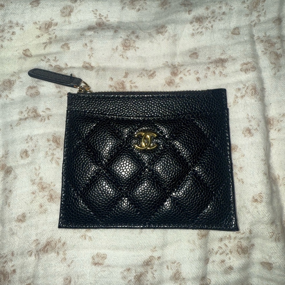 Chanel Black Quilted Leather cardholder wallet